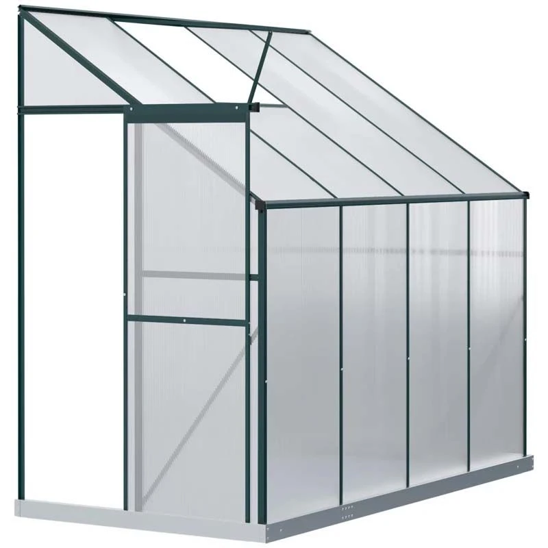 Outsunny 8 X 4ft Aluminium Polycarbonate Walk-In Greenhouse With Adjustable Roof Vent - Green - 845-391V03GN 3 Outsunny 8 X 4ft Aluminium Polycarbonate Walk-In Greenhouse With Adjustable Roof Vent - Green - 845-391V03GN - Image 3