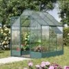 Outsunny Walk-In Greenhouse With 2 Garden Planter Bed 190L X 190W X 220Hcm - Transparent & Green - 845-421V01 -OUTSUNNY Sales Shop outsunny 845 421v01