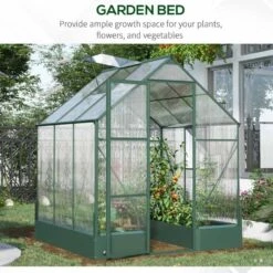 Outsunny Walk-In Greenhouse With 2 Garden Planter Bed 190L X 190W X 220Hcm - Transparent & Green - 845-421V01 18 Outsunny Walk-In Greenhouse With 2 Garden Planter Bed 190L X 190W X 220Hcm - Transparent & Green - 845-421V01 -OUTSUNNY Sales Shop outsunny 845 421v01 bed
