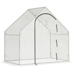 Outsunny Walk-In Portable Mini Greenhouse 180L X 100W X 168Hcm - White - 845-501 -OUTSUNNY Sales Shop outsunny 845 501 full