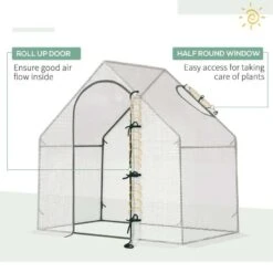 Outsunny Walk-In Portable Mini Greenhouse 180L X 100W X 168Hcm - White - 845-501 -OUTSUNNY Sales Shop outsunny 845 501 rollup
