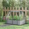Outsunny Dual Use Steel Raised Garden Planter With Greenhouse 120L X 90W X 30Hcm - Clear & Grey - 845-520GY
