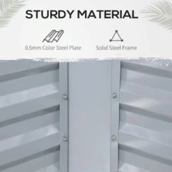 Outsunny Dual Use Steel Raised Garden Planter With Greenhouse 120L X 90W X 30Hcm - Clear & Grey - 845-520GY -OUTSUNNY Sales Shop outsunny 845 520gy sturdy