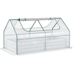 Outsunny Dual Use Steel Raised Garden Planter With Greenhouse 185L X 95W X 92Hcm - Clear & Grey - 845-520V03TP 12 Outsunny Dual Use Steel Raised Garden Planter With Greenhouse 185L X 95W X 92Hcm - Clear & Grey - 845-520V03TP -OUTSUNNY Sales Shop outsunny 845 520v03tp full