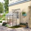 Outsunny 6 X 4ft Walk-In Greenhouse With Adjustable Roof Vent & Rain Gutter - Clear - 845-539 7 Outsunny 6 X 4ft Walk-In Greenhouse With Adjustable Roof Vent & Rain Gutter - Clear - 845-539 -OUTSUNNY Sales Shop outsunny 845 539
