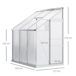 Outsunny 6 X 4ft Walk-In Greenhouse With Adjustable Roof Vent & Rain Gutter - Clear - 845-539 -OUTSUNNY Sales Shop outsunny 845 539 dimensions