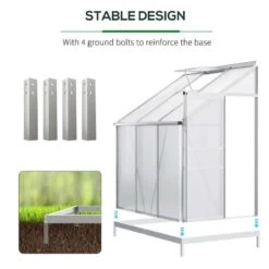 Outsunny 6 X 4ft Walk-In Greenhouse With Adjustable Roof Vent & Rain Gutter - Clear - 845-539 -OUTSUNNY Sales Shop outsunny 845 539 stable