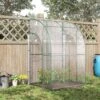 Outsunny Walk-In Lean To Tunnel Greenhouse With Zip Up Door 143cm X 118cm X 212cm - Clear & Green - 845-592