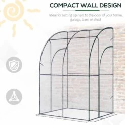 Outsunny Walk-In Lean To Tunnel Greenhouse With Zip Up Door 143cm X 118cm X 212cm - Clear & Green - 845-592 -OUTSUNNY Sales Shop outsunny 845 592 compact
