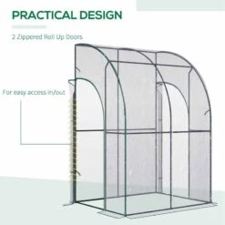 Outsunny Walk-In Lean To Tunnel Greenhouse With Zip Up Door 143cm X 118cm X 212cm - Clear & Green - 845-592 -OUTSUNNY Sales Shop outsunny 845 592 practical