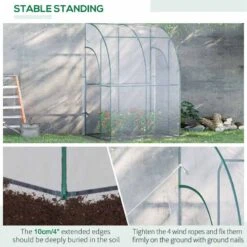 Outsunny Walk-In Lean To Tunnel Greenhouse With Zip Up Door 143cm X 118cm X 212cm - Clear & Green - 845-592 -OUTSUNNY Sales Shop outsunny 845 592 stable