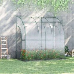 Outsunny Walk-In Lean To Tunnel Greenhouse With Zip Up Door 214cm X 118cm X 212cm - Clear & Green - 845-592V01 -OUTSUNNY Sales Shop outsunny 845 592v01 outdoor