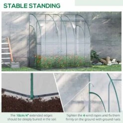 Outsunny Walk-In Lean To Tunnel Greenhouse With Zip Up Door 214cm X 118cm X 212cm - Clear & Green - 845-592V01 -OUTSUNNY Sales Shop outsunny 845 592v01 stable