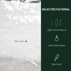 Outsunny 3 Tier Mini Greenhouse With Wire Shelves 69L X 49W X 125Hcm - Clear & Dark Green - 845-606 -OUTSUNNY Sales Shop outsunny 845 606 material