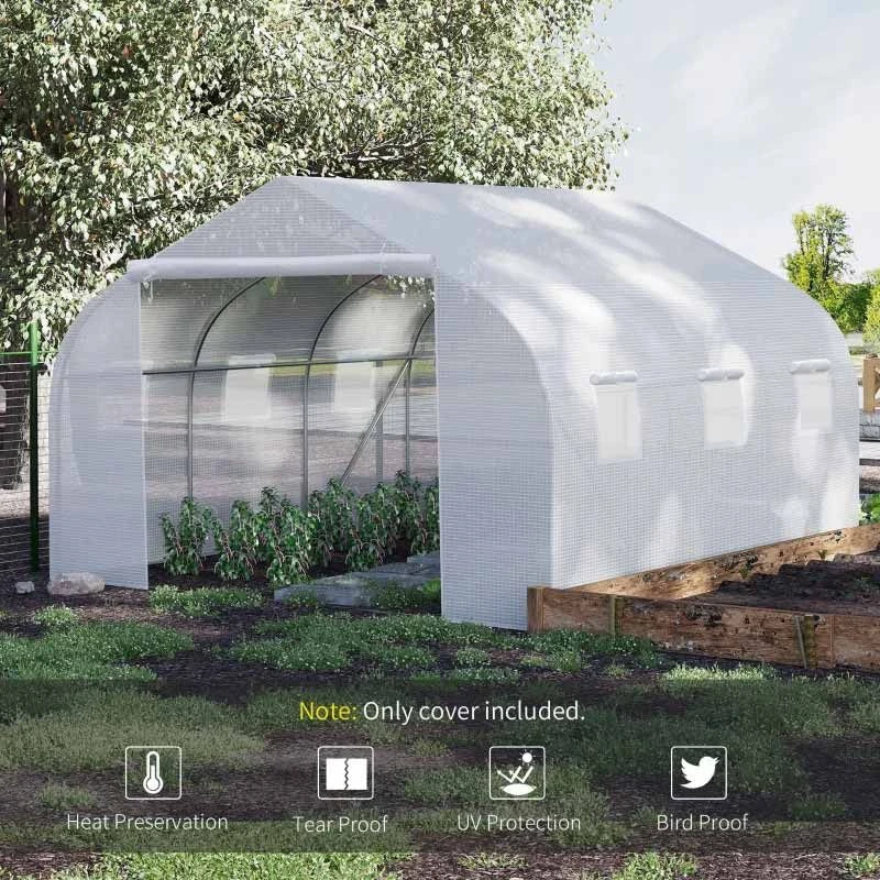 Outsunny Walk In Greenhouse Replacement Cover With Windows & Door 4.5 X 3 X 2m - White - 845-616V01WT 4 Outsunny Walk In Greenhouse Replacement Cover With Windows & Door 4.5 X 3 X 2m - White - 845-616V01WT - Image 4