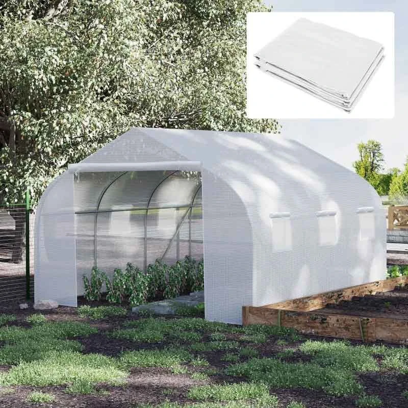 Outsunny Walk In Greenhouse Replacement Cover With Windows & Door 4.5 X 3 X 2m - White - 845-616V01WT 10 Outsunny Walk In Greenhouse Replacement Cover With Windows & Door 4.5 X 3 X 2m - White - 845-616V01WT - Image 10
