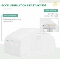 Outsunny Walk In Greenhouse Replacement Cover With Windows & Door 4.5 X 3 X 2m - White - 845-616V01WT 14 Outsunny Walk In Greenhouse Replacement Cover With Windows & Door 4.5 X 3 X 2m - White - 845-616V01WT -OUTSUNNY Sales Shop outsunny 845 616v01wt rollup