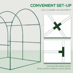 Outsunny Walk In Polytunnel Greenhouse With Roll-up Window & Door 180W X 180D X 200Hcm - Green - 845-775V00GN 16 Outsunny Walk In Polytunnel Greenhouse With Roll-up Window & Door 180W X 180D X 200Hcm - Green - 845-775V00GN -OUTSUNNY Sales Shop outsunny 845 775v00gn convenient