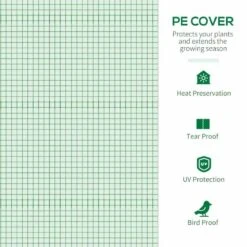 Outsunny Walk In Polytunnel Greenhouse With Roll-up Window & Door 180W X 180D X 200Hcm - Green - 845-775V00GN 13 Outsunny Walk In Polytunnel Greenhouse With Roll-up Window & Door 180W X 180D X 200Hcm - Green - 845-775V00GN -OUTSUNNY Sales Shop outsunny 845 775v00gn cover