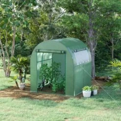 Outsunny Walk In Polytunnel Greenhouse With Roll-up Window & Door 180W X 180D X 200Hcm - Green - 845-775V00GN 19 Outsunny Walk In Polytunnel Greenhouse With Roll-up Window & Door 180W X 180D X 200Hcm - Green - 845-775V00GN -OUTSUNNY Sales Shop outsunny 845 775v00gn outdoor