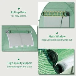 Outsunny Walk In Polytunnel Greenhouse With Roll-up Window & Door 180W X 180D X 200Hcm - Green - 845-775V00GN 15 Outsunny Walk In Polytunnel Greenhouse With Roll-up Window & Door 180W X 180D X 200Hcm - Green - 845-775V00GN -OUTSUNNY Sales Shop outsunny 845 775v00gn rollup