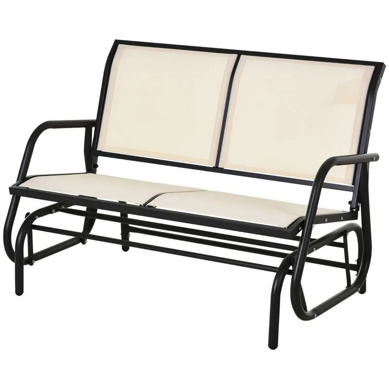 Outsunny 2-seat Glider Garden Bench - Beige - 84A-076CW 4 Outsunny 2-seat Glider Garden Bench - Beige - 84A-076CW - Image 4