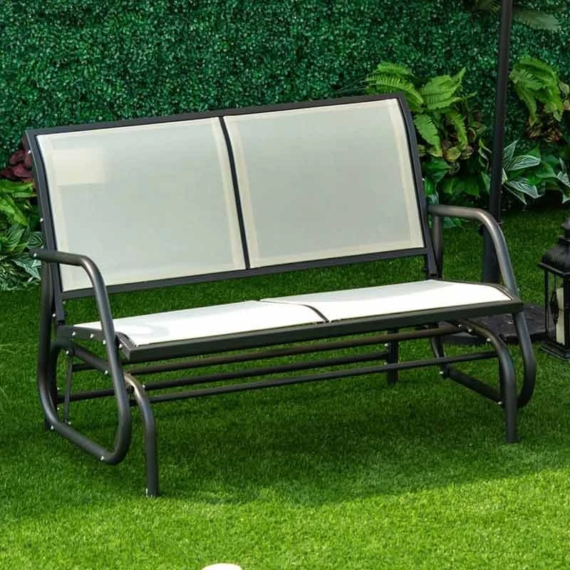 Outsunny 2-seat Glider Garden Bench - Beige - 84A-076CW 2 Outsunny 2-seat Glider Garden Bench - Beige - 84A-076CW - Image 2