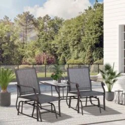 Outsunny 3 Piece Rattan Bistro Set With Rocking Chairs - Brown/Grey - 84A-084 19 Outsunny 3 Piece Rattan Bistro Set With Rocking Chairs - Brown/Grey - 84A-084 -OUTSUNNY Sales Shop outsunny 84a 084 1