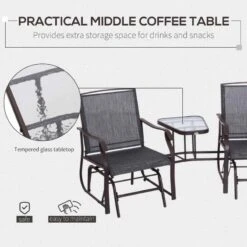 Outsunny 3 Piece Rattan Bistro Set With Rocking Chairs - Brown/Grey - 84A-084 17 Outsunny 3 Piece Rattan Bistro Set With Rocking Chairs - Brown/Grey - 84A-084 -OUTSUNNY Sales Shop outsunny 84a 084 3