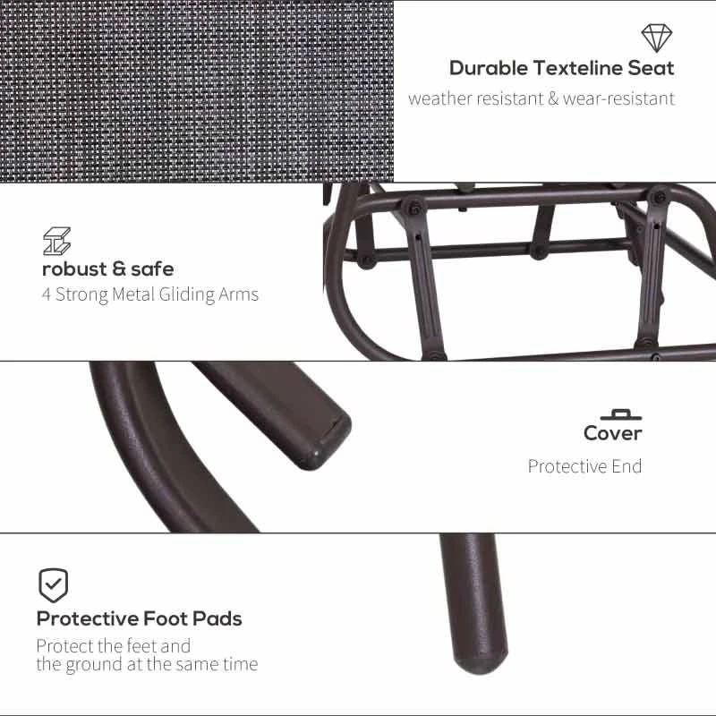 Outsunny 3 Piece Rattan Bistro Set With Rocking Chairs - Brown/Grey - 84A-084 7 Outsunny 3 Piece Rattan Bistro Set With Rocking Chairs - Brown/Grey - 84A-084 - Image 7