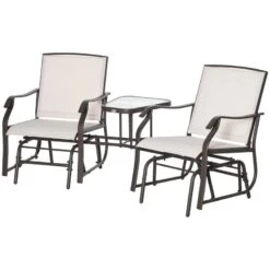 Outsunny Double Garden Rocking Chairs - Beige - 84A-084BG -OUTSUNNY Sales Shop outsunny 84a 084bg 10
