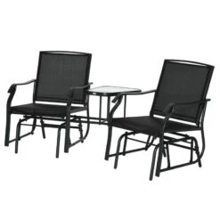 Outsunny Double Garden Rocking Chairs - Black - 84A-084BK -OUTSUNNY Sales Shop outsunny 84a 084bk 10