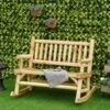 Outsunny 2-Seater Rocking Garden Bench - Natural Wood - 84A-133ND -OUTSUNNY Sales Shop outsunny 84a 133nd 9