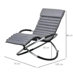 Outsunny Steel Frame Garden Rocking Chair-Grey-84A-159 -OUTSUNNY Sales Shop outsunny 84a 159 1