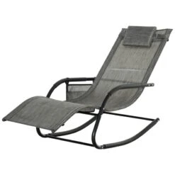 Outsunny Mesh Recliner Rocking Garden Chair - Dark Grey - 84A-160V70GY -OUTSUNNY Sales Shop outsunny 84a 160v70gy 11