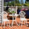 Outsunny 3 Piece Aluminium Bistro Set - White- 84B-028V00WT -OUTSUNNY Sales Shop outsunny 84b 028v00wt 1