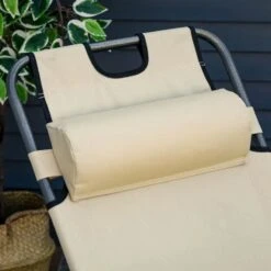 Outsunny Reclining Sun Lounger With Pillow - Beige - 84B-043 16 Outsunny Reclining Sun Lounger With Pillow - Beige - 84B-043 -OUTSUNNY Sales Shop outsunny 84b 043 6 1