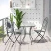 Outsunny 3 Piece Mosaic Metal Bistro Set - Black - 84B-052 -OUTSUNNY Sales Shop outsunny 84b 052