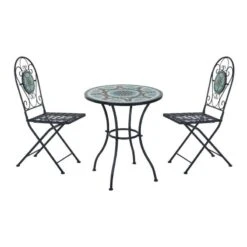 Outsunny 3 Piece Mosaic Metal Bistro Set - Black - 84B-052 13 Outsunny 3 Piece Mosaic Metal Bistro Set - Black - 84B-052 -OUTSUNNY Sales Shop outsunny 84b 052 full set 1