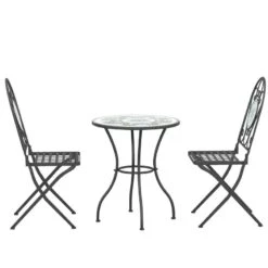 Outsunny 3 Piece Mosaic Metal Bistro Set - Black - 84B-052 12 Outsunny 3 Piece Mosaic Metal Bistro Set - Black - 84B-052 -OUTSUNNY Sales Shop outsunny 84b 052 product image 1