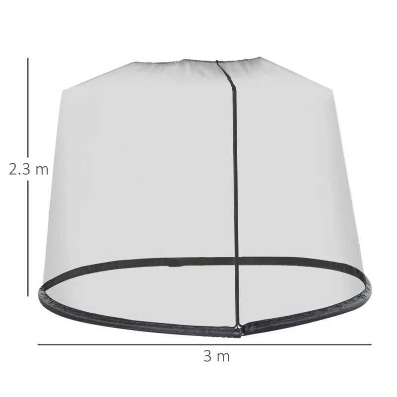 Outsunny 2.3m Umbrella/Table Mosquito Net - Black - 84B-063 9 Outsunny 2.3m Umbrella/Table Mosquito Net - Black - 84B-063 - Image 9