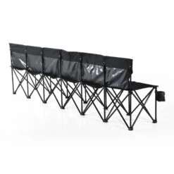 Outsunny 6 Seater Sports Folding Chair With Cup Holder & Carry Bag - Black - 84B-066BK -OUTSUNNY Sales Shop outsunny 84b 066bk 5