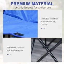 Outsunny 6 Seater Sports Folding Chair With Cup Holder & Carry Bag - Blue - 84B-066BU -OUTSUNNY Sales Shop outsunny 84b 066bu 2