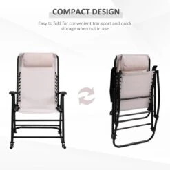 Outsunny Folding Rocking Garden Chair - Beige - 84B-099BG 19 Outsunny Folding Rocking Garden Chair - Beige - 84B-099BG -OUTSUNNY Sales Shop outsunny 84b 099bg 3