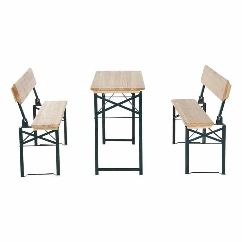 Outsunny 3 Piece Wooden Table & Bench Set - Natural Wood - 84B-106 10 Outsunny 3 Piece Wooden Table & Bench Set - Natural Wood - 84B-106 - Image 10