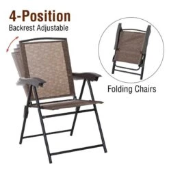 Outsunny 3 Piece Bistro Set With Tempered Glass Table & Adjustable Backrest Chairs - Brown - 84B-225 -OUTSUNNY Sales Shop outsunny 84b 225 folding chair 1