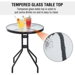 Outsunny 3 Piece Bistro Set With Tempered Glass Table & Adjustable Backrest Chairs - Brown - 84B-225 -OUTSUNNY Sales Shop outsunny 84b 225 tempered glass 1