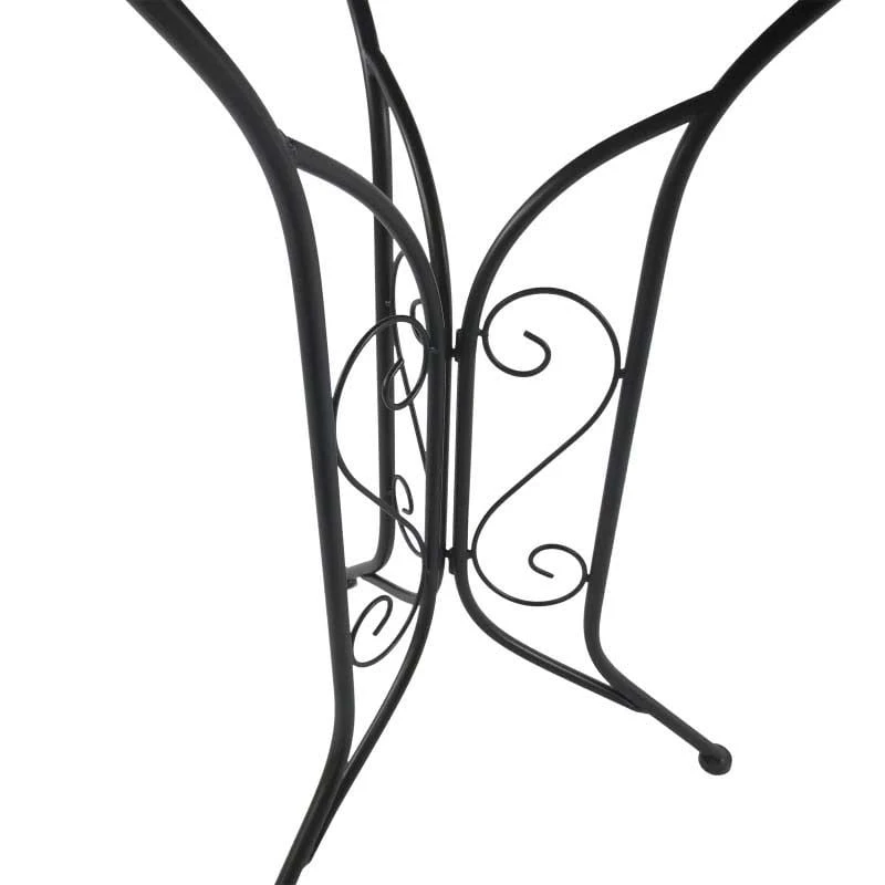 Outsunny 3 Piece Vintage Mosaic Bistro Set Chairs & Round Table Outdoor Furniture - Black Orange & White - 84B-260 8 Outsunny 3 Piece Vintage Mosaic Bistro Set Chairs & Round Table Outdoor Furniture - Black Orange & White - 84B-260 - Image 8