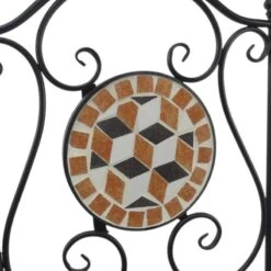 Outsunny 3 Piece Vintage Mosaic Bistro Set Chairs & Round Table Outdoor Furniture - Black Orange & White - 84B-260 13 Outsunny 3 Piece Vintage Mosaic Bistro Set Chairs & Round Table Outdoor Furniture - Black Orange & White - 84B-260 -OUTSUNNY Sales Shop outsunny 84b 260 mosaic 1