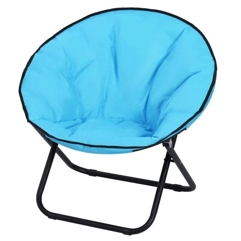 Outsunny Folding Saucer Moon Chair - Blue - 84B-299BU 2 Outsunny Folding Saucer Moon Chair - Blue - 84B-299BU - Image 2